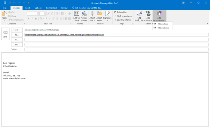 Deltek PIM_Add Attachment or Link
